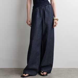 COS Dark Blue Wide-Leg Jean Pants